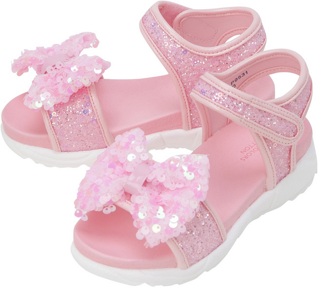 베네통키즈 여아용 블링 리본 글리터 샌들 QCSHP9531