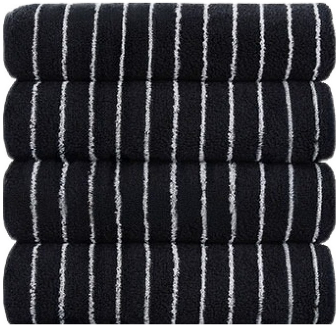 테토 수피마 오브제 호텔 수건 230g 40수 면사, 블랙에디션 라인 화이트, 4개