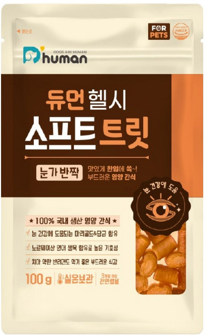 듀먼 강아지 헬시 소프트 트릿 눈가반짝, 연어, 100g, 1개
