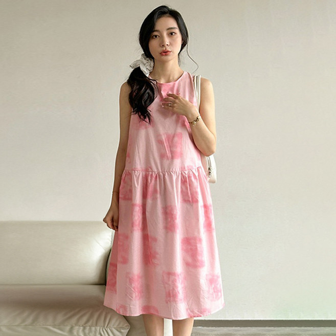 Little rabbit 女款 C Rosy Day 親子裝連身裙, 粉紅色