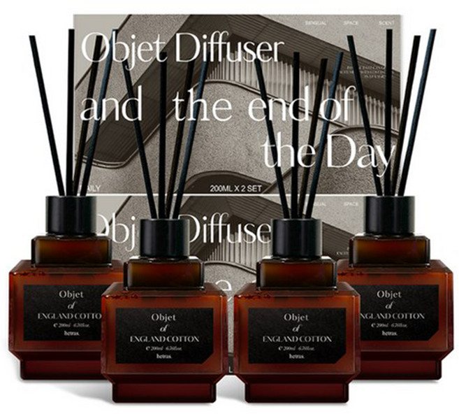 hetras. 首席調香師擴香禮盒組 200ml 4罐, 1組, 英國棉花