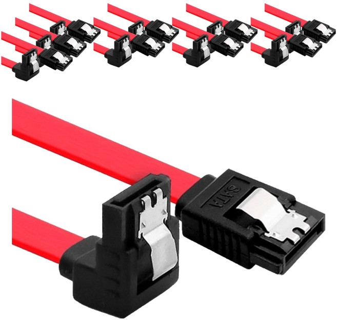 애니포트 칼국수형 SATA 3.0 ㄱ자형 케이블, 10개, 0.5m