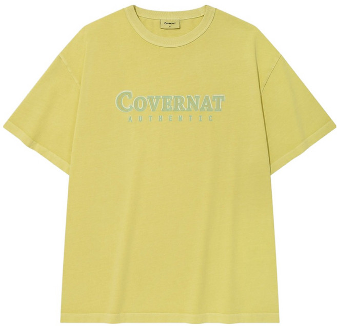 커버낫 남녀공용 네온 로고 다잉 면 티셔츠