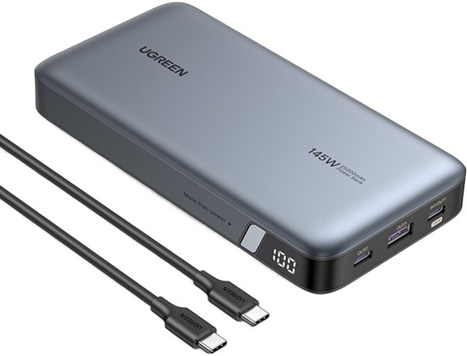유그린 25000mAh 145W 보조배터리 PD PPS, 90597A, 그레이