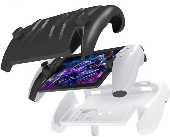 호후 PS5 포탈 Portal 실리콘 전면 후면 풀커버 케이스가드, 블랙 + 화이트, 1개