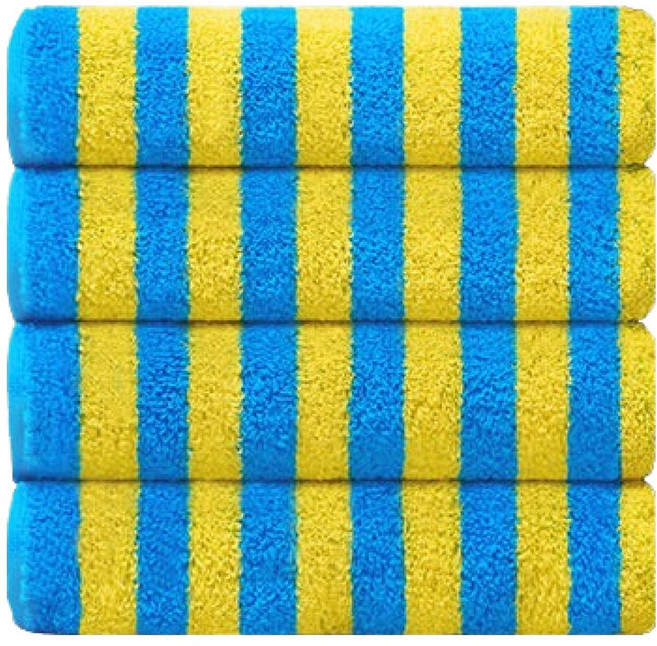 테토 수피마 수건 230g 수피마, 스트라이프 시트러스, 4개