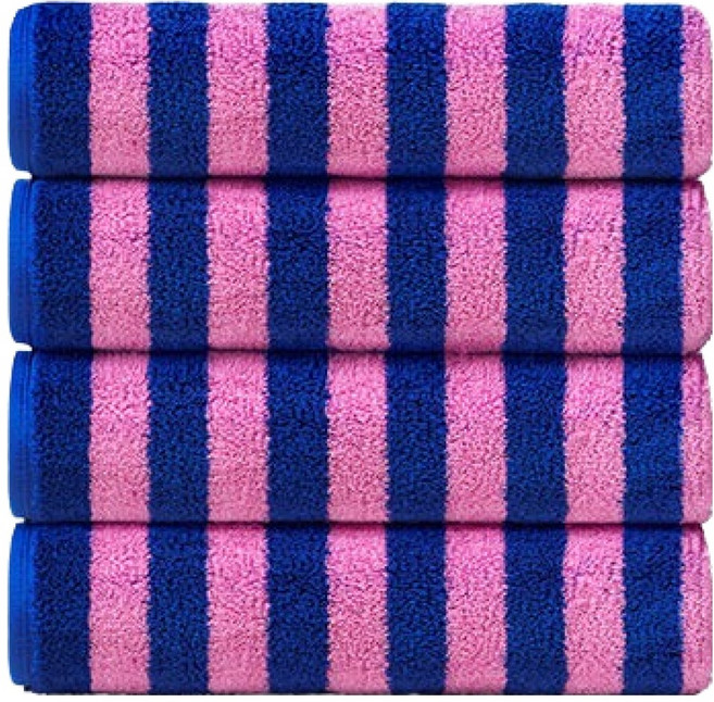 테토 수피마 수건 230g 수피마, 스트라이프 미드나잇, 4개