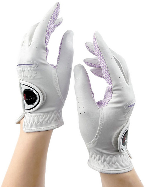 라이프우타마 여성용 나인러브실리콘합피골프장갑양손용, 화이트, 1세트