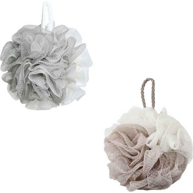 블루무역 버블타올 샤워볼 2종 세트, 그레이컬러믹스 + 브라운컬러믹스, 1세트