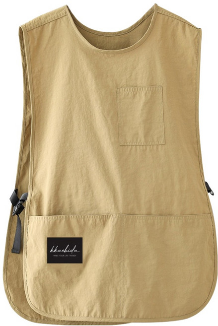 깨비다 방수 조끼 앞치마 롱 ver, 베이지, 1개