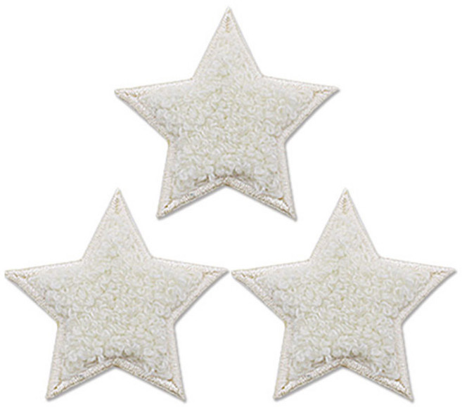 동대문단추왕 열접착식 자수 와펜 패치 보슬이 색색별, 화이트, 3개