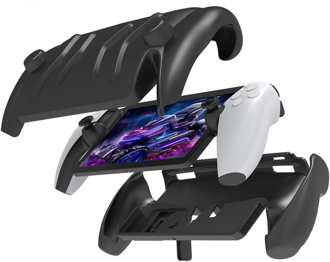 호후 PS5 포탈 실리콘 전후면 풀커버 케이스, 블랙, 1개