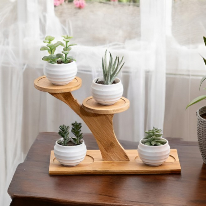 아워웍스 다육이 받침대 C, 우드, 1개