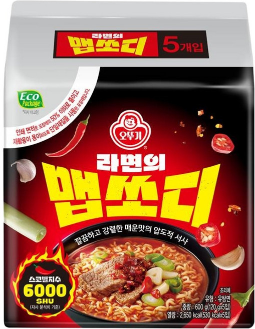 오뚜기 라면의 맵쏘디 120g, 5개