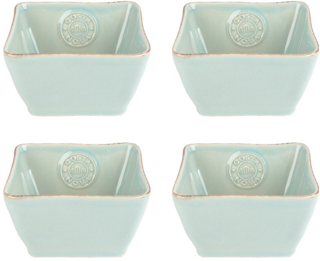 코스타노바 노바 사각볼 접시 12 x 12 x 6.1 cm, 아쿠아, 4개