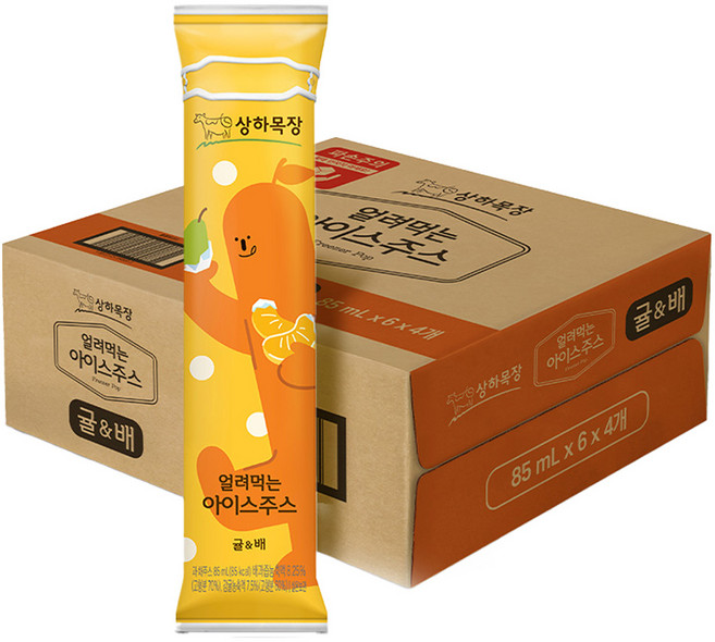 Maeil Sangha Farm 冷凍冰淇淋 橘子 梨子, 85ml, 24個
