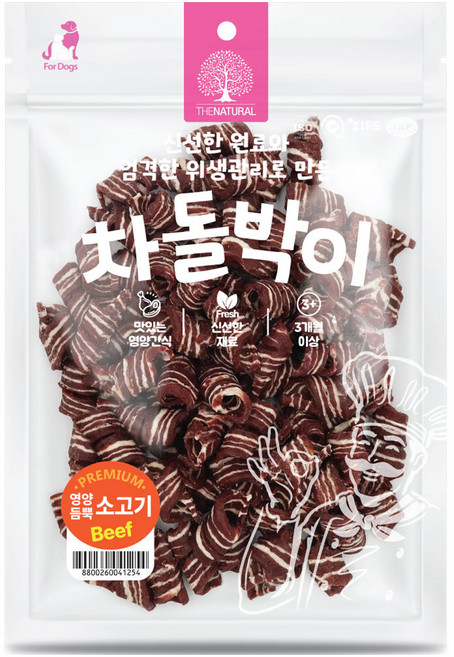 더내추럴 강아지 차돌박이 스테이크 간식, 소고기, 500g, 1개