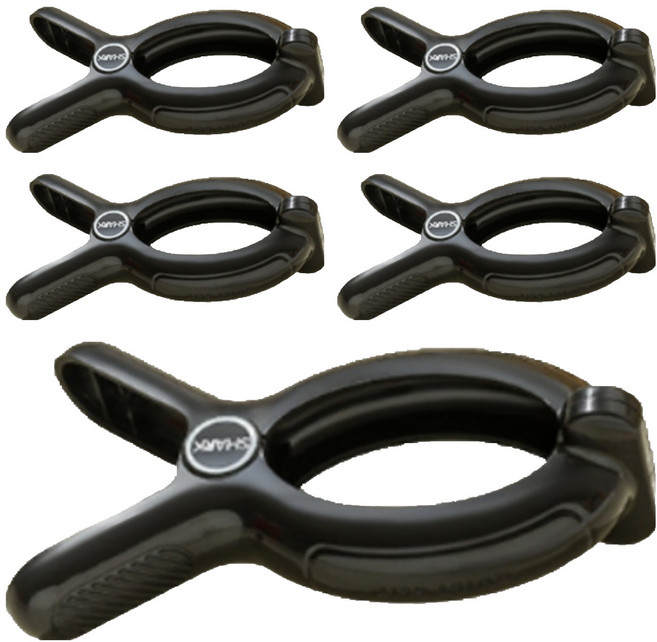 머니풀 자국없는 강력 빨래집게, 블랙, 5개