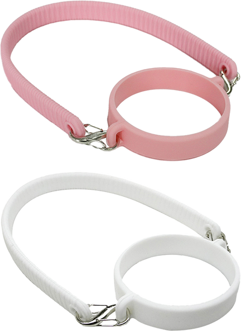 JUSTPICK 실리콘 텀블러 스트랩 2종 세트, 화이트, 핑크, 1세트