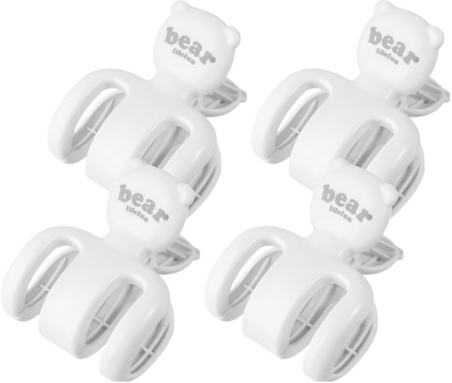 머니풀 귀여운 곰돌이 대형 이불집게, 4개, 화이트