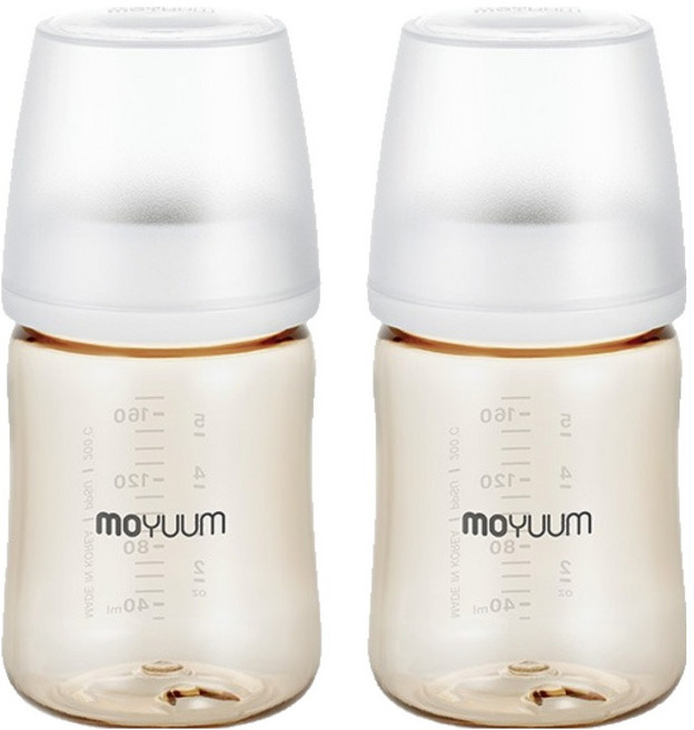 모윰 3세대 PPSU 올인원 베이직 노꼭지 젖병, 스노우, 170ml, 2개