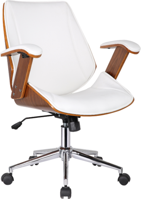 E-home Noah諾亞曲木扶手電腦椅 SKC012A-wht, 白色