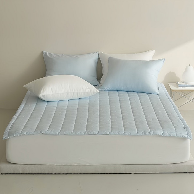 아망떼 시베리아 듀라론 냉감 침대패드, BLUE