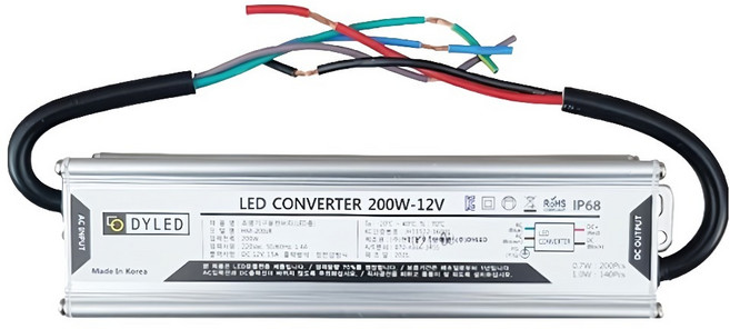 DYLED Da Young照明器具用LED Simple 200W 12V防水型變壓器+丁腈手套 2入組, 1個