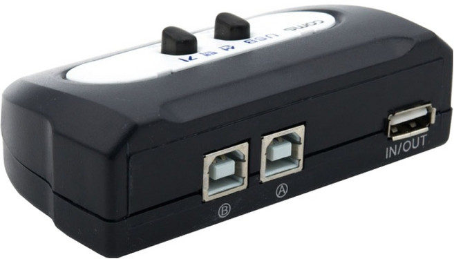 컴스마트 USB 2.0 선택기 2-1 USB A타입 1포트 / USB B타입 2포트 수동 스위치, 1개