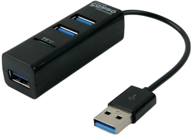 컴스 USB 2.0 카드리더기 / USB 3Port HUB / MicroSD 멀티 허브 IB603, 1개