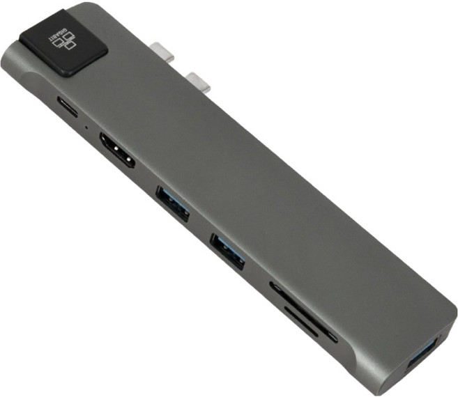 컴스마트 USB C타입 맥북 듀얼 인터페이스 멀티 허브 IH504, 혼합색상, 1개