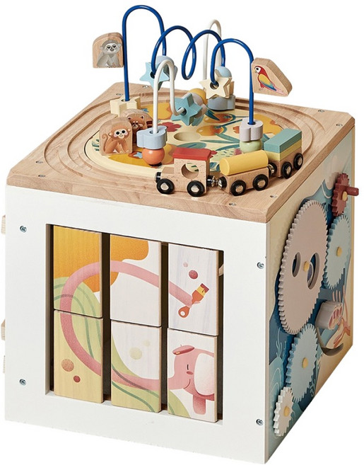 키엔비 유아용 트레인 롤러코스터 멀티 큐브, 1개, 혼합색상