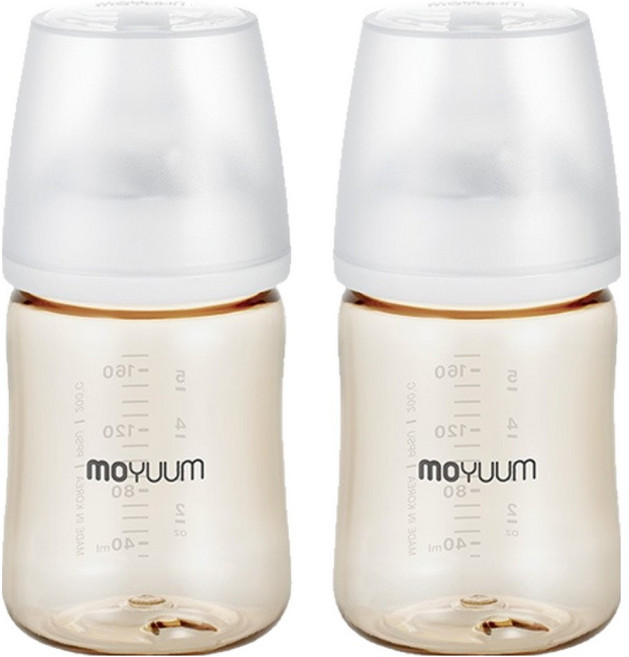 모윰 유아용 3세대 PPSU 올인원 베이직 젖병 유꼭지, 스노우, 170ml, 2개