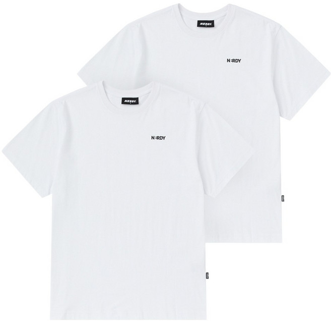 널디 남녀공용 25SS 스몰 로고 반팔 티셔츠 2p
