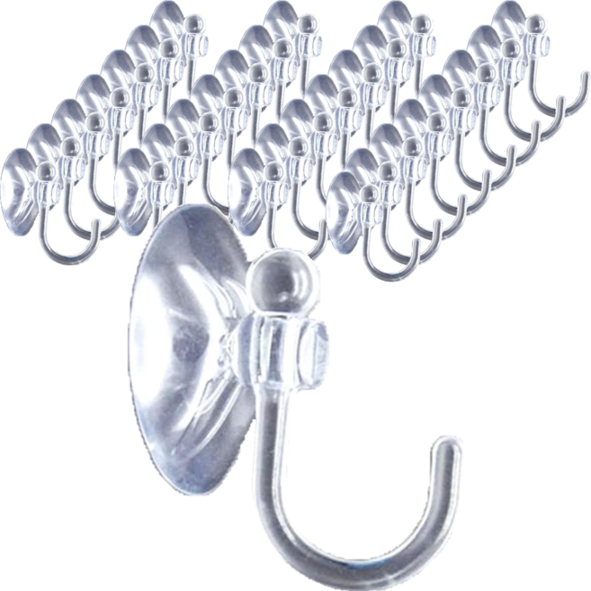 葉子小舖 吸盤掛勾 3cm, 透明色, 40個