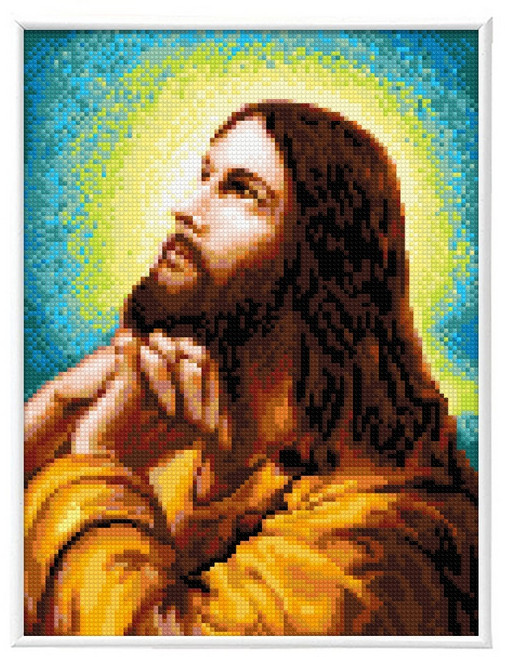 블링블링 보석십자수 슬림액자패키지 AB 비즈 + 원형비즈 세트 30 x 40 cm, 1세트, BL3040-045 기도하는예수님