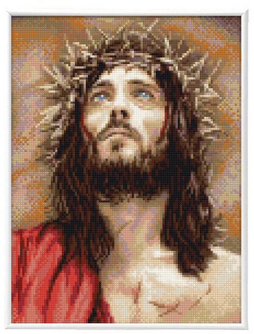 블링블링 보석십자수 슬림액자패키지 AB 비즈 + 원형비즈 세트 30 x 40 cm, 1세트, BL3040-079 면류관예수님