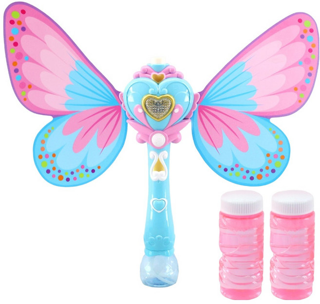 페어리 나비 요정 비눗방울 요술봉 + 비누방울액 2p 세트, 블루, 1세트