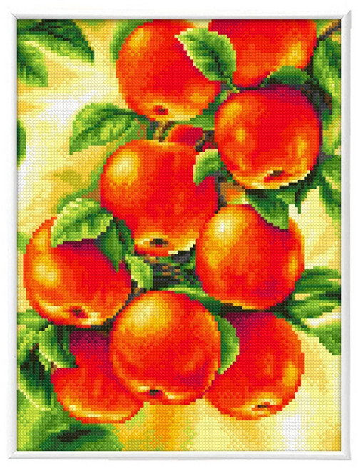 블링블링 보석십자수 슬림액자패키지 AB 비즈 + 원형비즈 세트 30 x 40 cm, 1세트, BL3040-022 재물홍사과-세로형