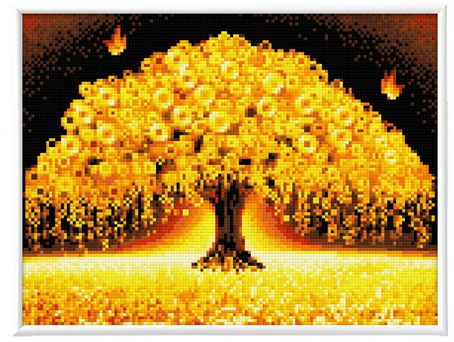 블링블링 보석십자수 슬림액자패키지 AB 비즈 + 원형비즈 세트 30 x 40 cm, 1세트, BL3040-037 황금재물나무