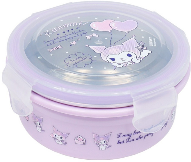 릴팡 밀폐 원형 스텐 도시락, 쿠로미, 1개