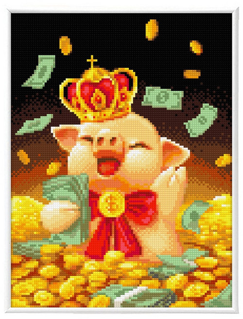 블링블링 보석십자수 슬림액자패키지 AB 비즈 + 원형비즈 세트 30 x 40 cm, 1세트, BL3040-050 돈들어오는돼지