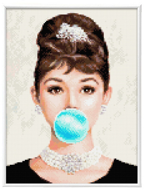 블링블링 보석십자수 슬림액자패키지 AB 비즈 + 원형비즈 세트 30 x 40 cm, 1세트, BL3040-041 오드리헵번2