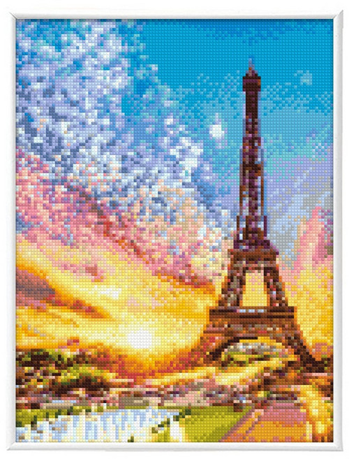 블링블링 보석십자수 슬림액자패키지 AB 비즈 + 원형비즈 세트 30 x 40 cm, 1세트, BL3040-027 황혼의에펠탑