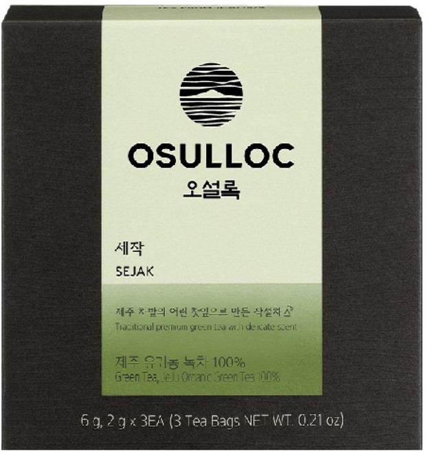 오설록 세작 녹차 티백, 2g, 1개, 3개입