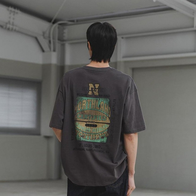 앨빈클로 남녀공용 피치 노스랜드 오버핏 반팔티 AST4701