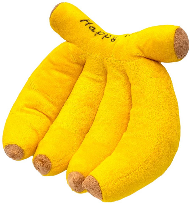 둥둥펫 반려동물 삑삑이 인형 통통 바나나송이, 옐로우, 1개