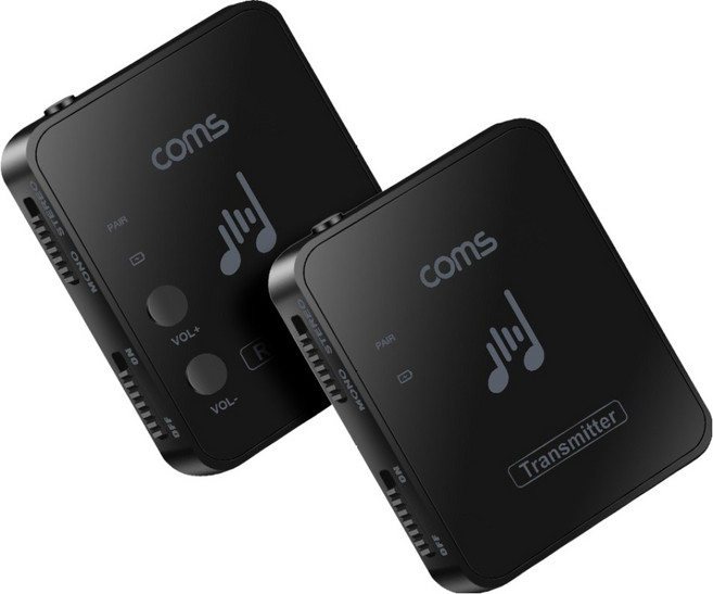 컴스 무선 인이어 모니터 시스템 딜레이 없는 2.4Ghz 송수신기 세트, JA361, 블랙, 1세트
