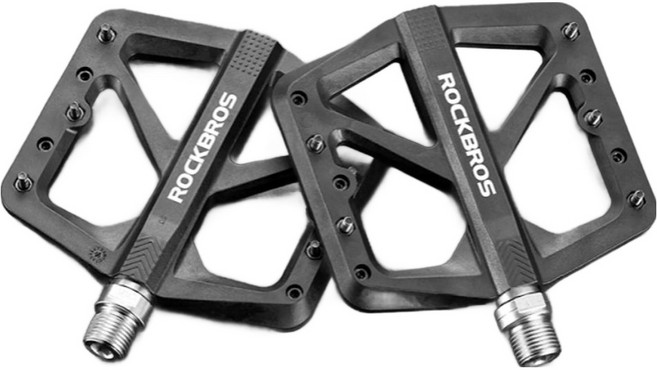 락브로스 픽시 로드 MTB 플랫 경량 자전거 페달 M906, 블랙, 2개