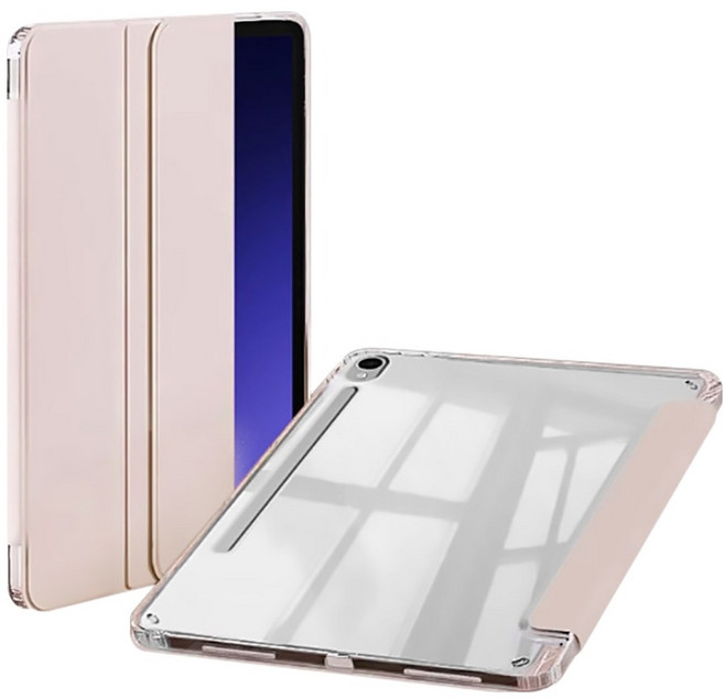 태블리스 갤럭시탭 S펜 수납 클리어 커버 케이스 CW-42, 핑크, 1개